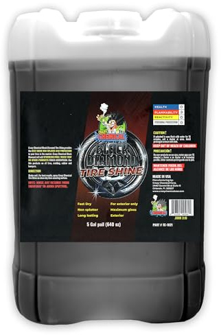 Crazy Chemical Black Diamond Tire Shine 5 Gallons - Extreme Gloss, Long Lasting, No Sling, Wet Look
