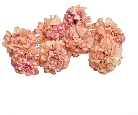 Zoegneer 50 teste di fiori di ortensia per accessori per capelli, decorazioni per matrimoni, vestiti e cappelli (arancione scuro)