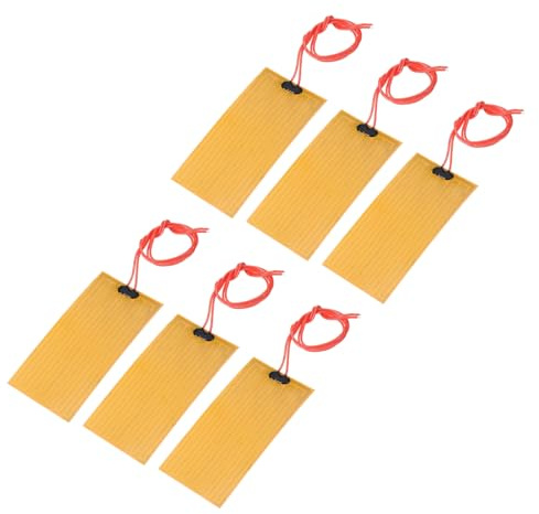 sourcing map Heizfolie Heizplatte, 12V 14W Polyimid Heizpad, 6 Stk | Selbstklebende PI Heizelemente Folie 100mmx50mm Heizstreifen für konstante Temperatur