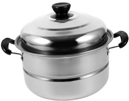 BIUDECO Cacerola Inoxidable Vapor Grueso Tapa Para Estofados y Alimentos Complementarios