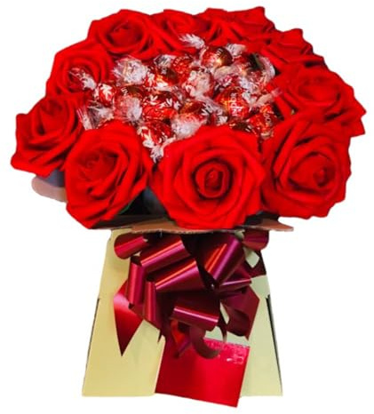 Chocolate Bouquet Flower Gifts Luxurious Personalised Sweets Red (Medium)