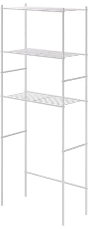 Vicco Waschmaschinenregal Miso, Weiß, 66 x 162 cm, zur Aufbewahrung von Waschmittel und Badutensilien