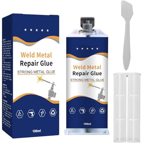Recitem Metallkleber Extra Stark 100ml, Flüssigmetall Kleber, Metallkleber Hitzebeständig, 2K Kleber Kommt Mit Schaber, Wasserdicht und Hitzebeständig Sekundenkleber für Metall Holz Keramik usw