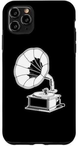 Custodia per iPhone 11 Pro Max Giradischi vintage classico giradischi in vinile grammofono