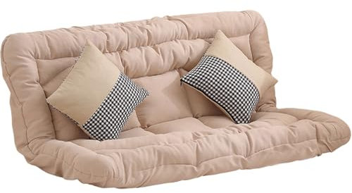 CAFIEDR Lazy Sofa Bed Bodenstuhl mit 2 Kissen, 5-Fach verstellbares Liegesofa mit technischem Stoff, muss zum Spielen und Zocken Nicht an Einer Wand verwendet Werden(Braun 90 x 130 cm)
