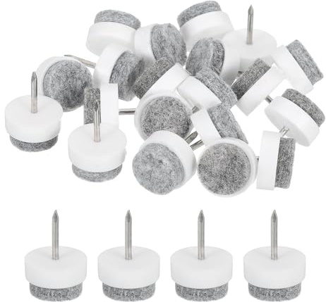 sourcing map 40 feltrini rotondi con chiodi per mobili, per sedie, tavoli, sedie, pavimenti, protezioni per pavimenti in legno (bianco, 15 mm)