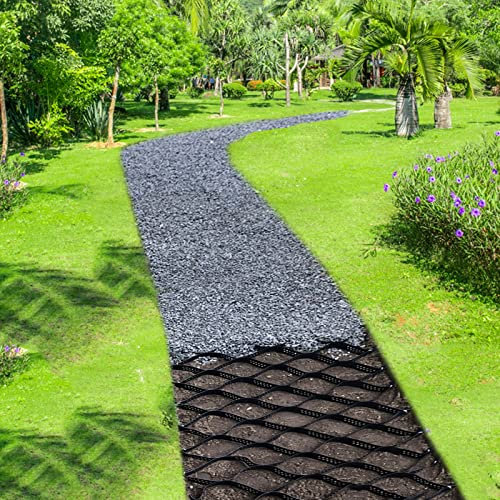Kies-Stabilisatorgitter für Garten, durchlässiger Gehweg für Einfahrten, Parkplätze, Wege, 5 m/6 m, Gitterplatte zur Stabilisierung von Kies, Beton, Felsen, Gras und Pflastersteinen