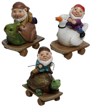 Milisten 3 Statuettes GNOME en Résine pour Décorations Festives