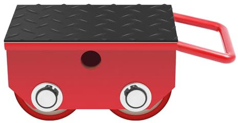 CHIMHOON 2500kg Transportfahrwerk, Schwerlastrollen, Panzerrollen, Fahrwerk Rollen Roller, Maschinen Roller, Schwerlast 2.5T Transportrollen aus Stahl, für Maschine Transporthilfe (Rot)