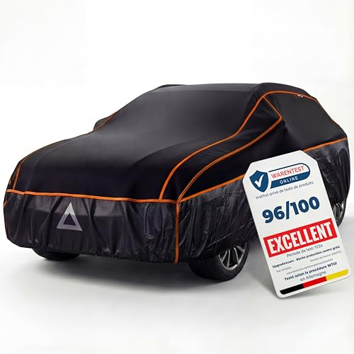 Upgrade4cars Bâche de Protection Voiture Extérieur Anti-Grêle Version 2026 | Housse Auto Universelle pour Été & Hiver | Accessoire pratique pour le véhicule | Qualité éprouvée