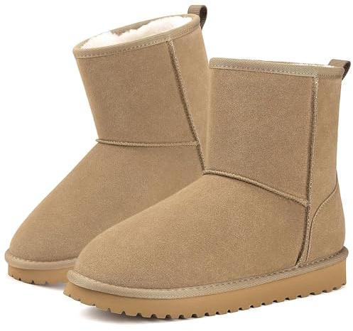 Mishansha Damen Winterschuhe Warm Gefüttert Gr.36-42 | Rutschfeste, Bequeme, Schön, Winter, Outdoor, Schneestiefel, Pendeln, Spazierengehen, Boots