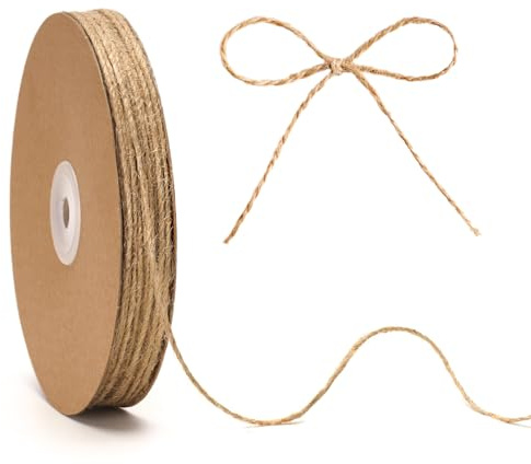 KINGLAKE 2mm Natural Jute Twine, 100m 3 Ply Brown Garden String, Jute Rope Plant String for DIY Crafts, Gift Wrapping, Christmas Decoration, Wedding, Floristry, Gardening & Packing