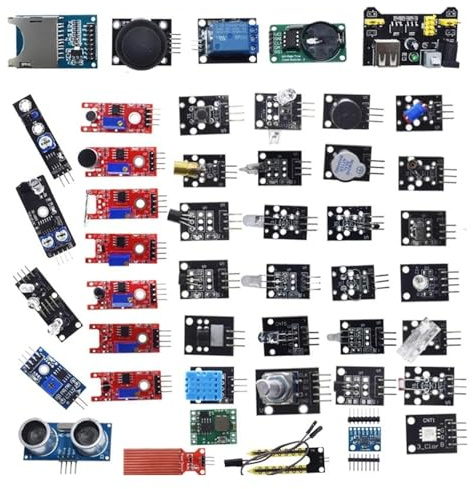 KieTeiiK Electronics With 45 Sensorings Includes Vibrations Switches Photoresistor Breadboards Power Module For Prototyping No Soldering Required Sensorings Module
