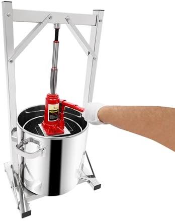 CHFUNE Presse-fruits hydraulique 22 l - Presse-vin - Pression maximale 3T 3T 304 - En acier inoxydable - Pour brassage domestique, vin, jus, légumes