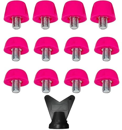 Suxdlan Goujons en Plastique pour Crampons de Football, 12 pièces, 7mm et 10mm, vis sur Crampons de Football avec clé M 5, Remplacement pour Terrain
