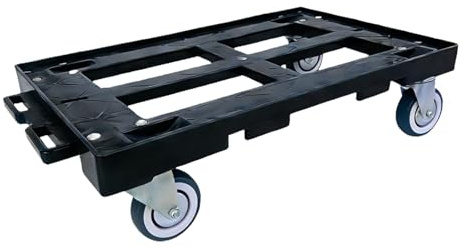 Sharplace Chariot de déménagement robuste et multifonctionnel pour un transport facile des meubles, avec roues en caoutchouc silencieuses, Black 3 Pouces Wheels