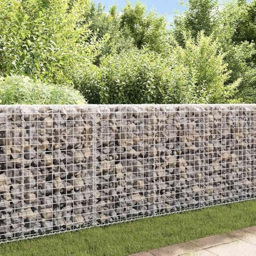 Générique Mur à Gabion avec couvercles Acier galvanisé 200 x 20 x 85 cm,Clôtures & barrières,Panneaux de clôture,143580