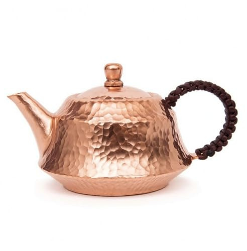 MotiveTech Tetera Cobre Martillada Tetera con Mango Lateral Compacta para Aficionados Al Té, Cocina, Array, Cobre Color Original, 300 Mililitros