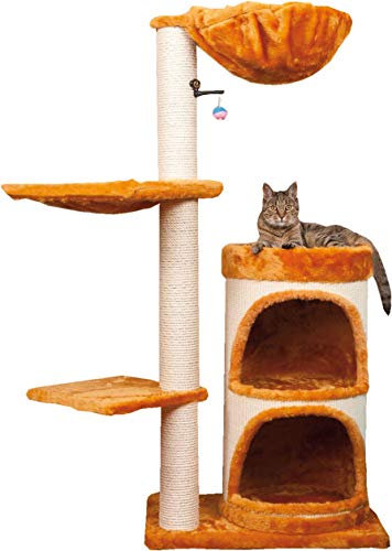 CLEVERCAT Kratzbaum Garda Made in Germany mit integrierter Wohntonne und zusätlichen Liegeelementen für optimale Rundumschau für Ihren Stubentiger