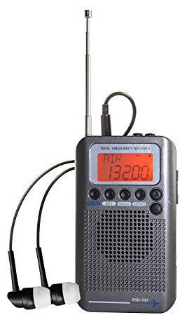 EXMAX® EXD-737 Portable Digital Radio with AM/FM/VHF/CB/SW/AIR Full Band Receiver Aircraft Band World Band Wide Frewuency Digital Tuning Radio Receiver - Gray
