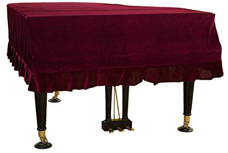 AsiaCreate Premium Pleuche Grand Piano Cover, dekorative Anti-Staub-Scratch Piano-Abdeckung, 165 cm, rot