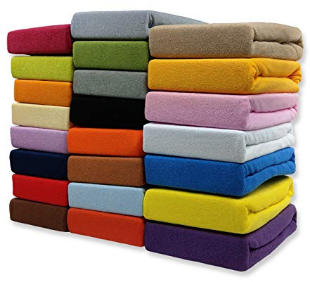 Frottee-Spannbettlaken 120 x 200 cm, Grau, Rundumgummi | Bettlaken mit Gummizug, 180 g/m², 25 cm Steghöhe, waschbar bei 60 °C, trocknergeeignet, weich und atmungsaktiv