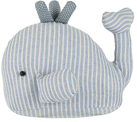 mucHome Türstopper Wal Türpuffer ca. 27 x 18 x 20 cm, blau-weiß gestreift Tier