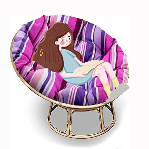SRHWBF Papasan-Kissen Papasansessel Kissen Papasan-Sitzkissen Stuhlkissen Für Innen Balkon Draus Schaukelstuhlkissen (NUR Kissen) (F17 Ø150cm/59 in)