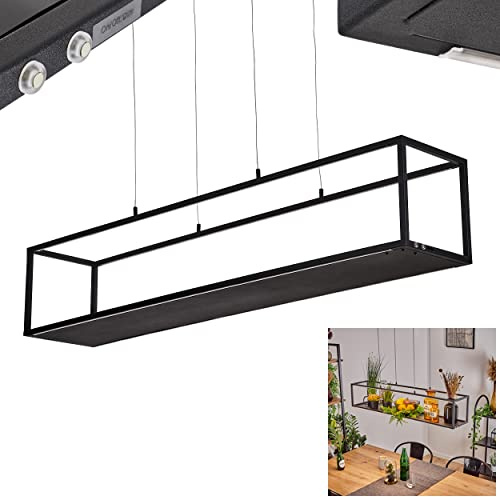 HOFSTEIN LED Pendelleuchte Ranquille, dimmbare Pendellampe aus Metall in Schwarz, Hängeleuchte mit Ablagefläche, 3400 Lumen, 3000 Kelvin, 4 x LED 8 Watt (inkl.), m. Memory-Funktion u. Tastdimmer