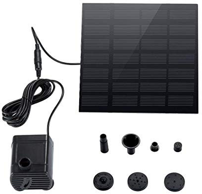 Riloer Pompa per laghetto da giardino con fonte di energia solare, Acqua solare, Fontana solare da giardino esterno, 180 l/H