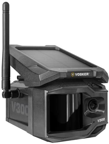 Vosker V300 Überwachungskamera mit Live-Streaming, Kamera ohne WLAN mit SIM-Karte und Solarpanel, Mobile Sicherheitskamera mit Nachtsicht und Bewegungserkennung | IP65 wetterfest, Mobile Überwachung