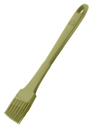 Kochblume Design Pinsel S | Premium-Silikon & BPA frei| Hitzebeständig | Spülmaschinenfest | 24cm | Farbe: olive