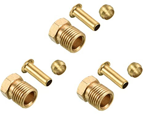 PATIKIL 4mm ID 6mm OD Tube Laiton Compression Assortiment Trousse 3 Ensemble, Manche Embout & Insert et Écrou