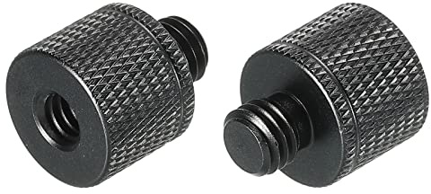 sourcing map 2Pack Mikrofonständer Adapter 1/4 Buchse x M8 Stecker Schwarz | Kamera Schraube