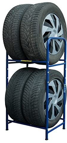 Goodyear 4 portautensili, salvaspazio, Altezza Regolabile, 2 Livelli, capacità di carico Fino a 120 kg, Blu