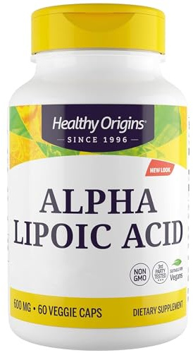 Healthy Origins Alpha-Lipoic Acid (Acido alfa-lipoico), 600mg, Depot, 60 Capsule Vegane, Testato in Laboratorio, Vegetariano, Senza Glutine, Senza Soia, Non OGM