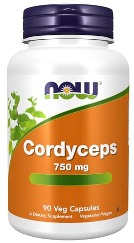 Now Foods, Cordyceps, 750mg, 90 Capsules végétaliennes, Sans Gluten, Sans Soja, Végétarien, Sans OGM