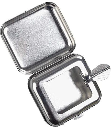 Mini Mobiler Aschenbecher für Draußen,Zigaretten Taschenascher,Reiseaschenbecher,Taschenaschenbecher für Unterwegs,Quadratischer Metall-Aschenbecher für Camping, Rauchen im Innen-Oder Außenbereich