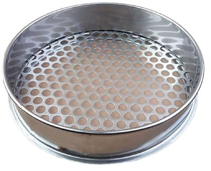 NAKUL Gartensieb Rund,Sandsieb Edelstahl,Erdsieb Metall,Kompostsieb,Gartengeräte Für Erde Und Steine,Durchmesser: 30 cm (Maschenweite 4mm)