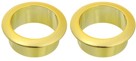 sourcing map 2 Pcs 1.38 inch (35mm) Nylon Desk Grommets, Plastic Cable Hole Cover, Wire Cord Cable Organizer for Computer Desk Cabinet, Gold