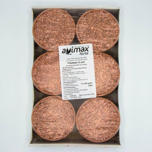 Pietra rossa da beccare per colombi, 6 confezioni da 600 gr, ricca di minerali, sale, miglio, argilla caolinitica