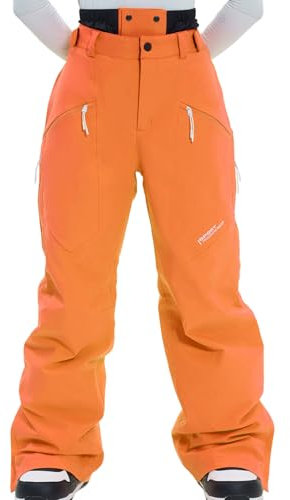 HIGH EXPERIENCE Skihose, Snowboardhose, wasserdicht, isoliert, Baggy, winddicht, Wandern, Winter, warm, für Herren und Damen, Orange, Größe L
