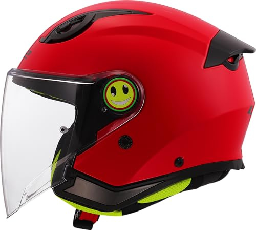 LS2, Casco Moto Jet para Niños FUNNY II SOLID Gloss Red, M