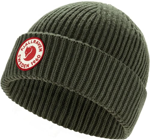 Fjällräven 1960 Lite logotyp basker, mörkgrön, en storlek unisex vuxen, Mörkgrön, one size