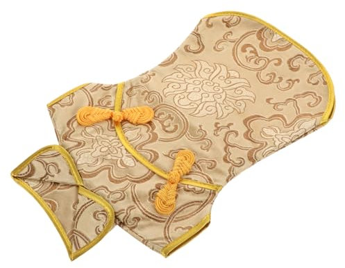 COLLBATH Housse De Bouteille De Vin Décoration Chinoise en Soie Satinée Brodée Beige Pochette à Vin Élégante Tissu Raffiné pour Mariage Anniversaire Et Fête Accessoire Décoratif