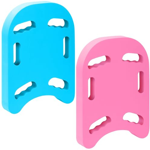 Relaxgiant 2 Pc Swimming Training Kickboard for Adults Kid Kickboard Summer Aid Float Equipment EVA Foam Swim Kick Board for Water Girl Boy (6 Hand,Blue,Pink)