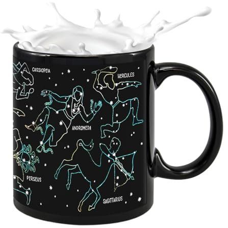 zwxqe Tazza da caffè in ceramica da 350 ml con manico robusta e sicura personalizzata con segno zodiacale tazza resistente al calore, per tè, latte e bevande calde per casa, sala di lavoro e regali