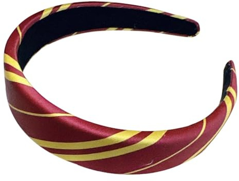 Haarreif für Harry Gryffindor Kostüm,Haarschmuck Potter Damen Zubehör,Kinder Mädchen Klassischer Burgunderrot Marineblau Dunkelgrün Schlieren Haarband,für Faschingskostüme Cosplay Schuluniform (Rot)