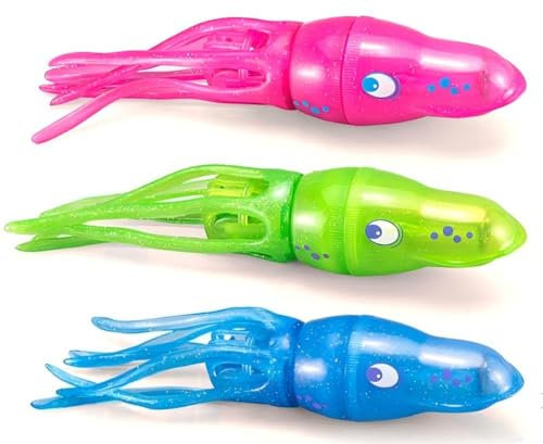 Lot de 3 jouets de natation en forme de pieuvre, de piscine, de plongée, de piscine, de bain, robot, arroseur électrique, accessoires d'entraînement à la natation