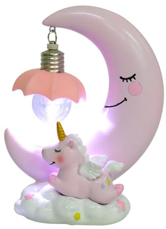 Uonlytech 1pezzi Lampada Da Notte in Resina Decorativa Design a Forma Di Mezzaluna Per Illuminare La Stanza e Ornare Casa o Camera Da Letto